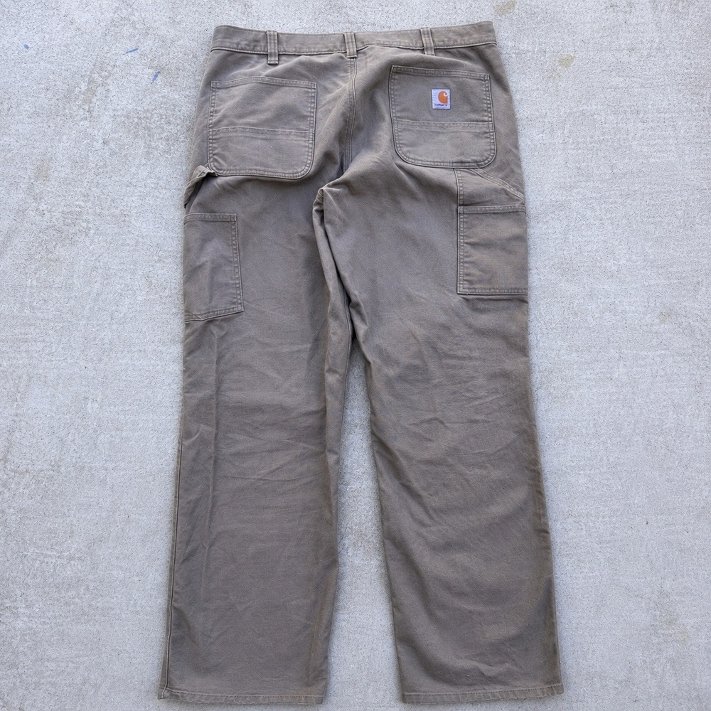 Carhartt Mens Relaxed Fit Carpenter Pants Tan Canvas Work Trousers 38x32